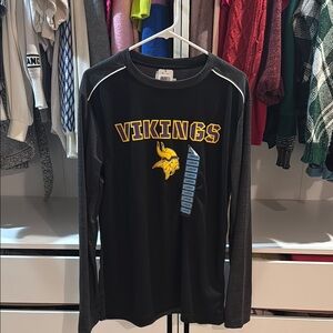 NWOT Minnesota Vikings Football Black Long Sleeve Shirt